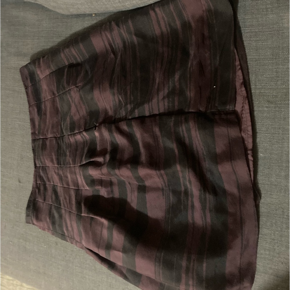 Banana Republic purple and black striped pleated mini skirt